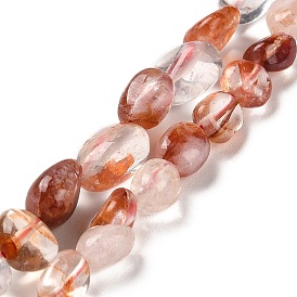 Quartz hématoïde naturel / brins de perles de quartz ferrugineux, nuggets, pierre tombée