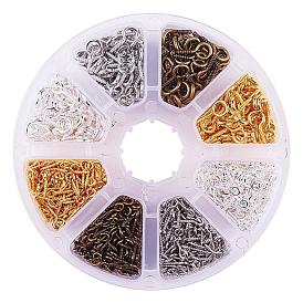 Iron Screw Eye Pin Peg Bails Sets, For Half Drilled Beads