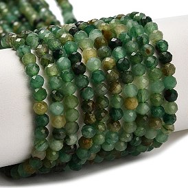 Природные африканские нефритовые бусы пряди, граненые, круглые