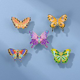Insect Animal Alloy Brooch Exquisite Colorful Butterfly Moth Shape Paint Badge Buckle
