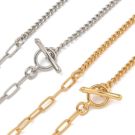 Brass Curb Chain & Paperclip Chain Necklaces for Women