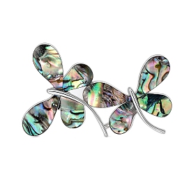 Retro Abalone Shell Two Butterfly Brooches, Lapel Pins