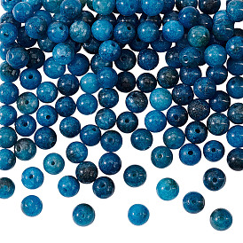 2 нити натуральные кварцевые бусины нити, окрашенная и подогревом, имитация апатита, круглые