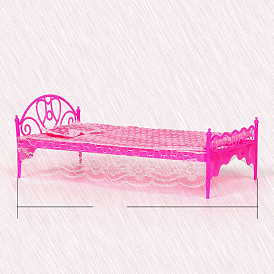 Plastic Doll Bed, Miniature Furniture Toys, for American Girl Doll Dollhouse Accessories
