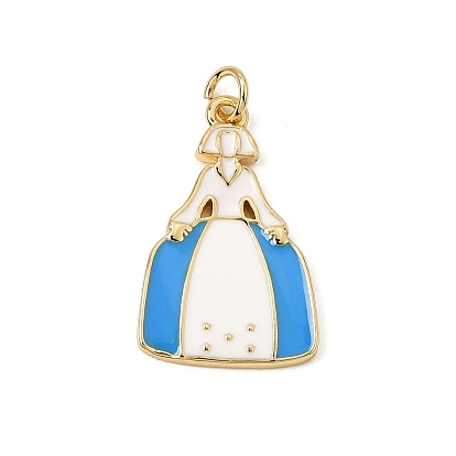 Brass Enamel Pendants, Women Charms, Rack Plating, Long-Lasting Plated, Cadmium Free & Lead Free, Real 18K Gold Plated