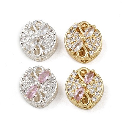 Многожильные звенья из латуни с паве из кубического циркония, долговечный, овальные