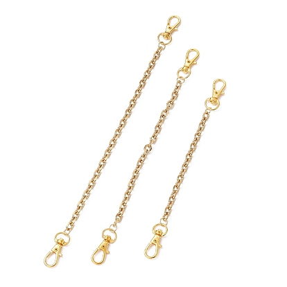 3 шт. 3 стили 304 удлинители для сумок с цепным тросом из нержавеющей стали, с поворотными застежками сплава, аксессуары для замены сумок