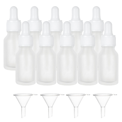 DIY Cosmetics Storage Containers Kits, with Frosted Glass Dropper Bottles and Plastic Funnel Hopper