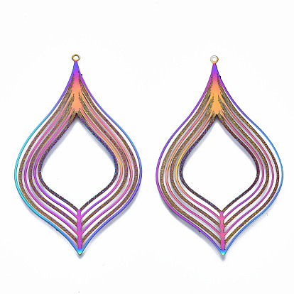 304 Stainless Steel Pendants, Ion Plating(IP), Teardrop