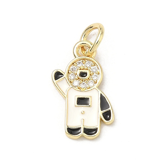 Латунные микро проложить кубического циркония подвески, с эмалью, человеческое обаяние, долговечный, стойки покрытие, без свинца и без кадмия