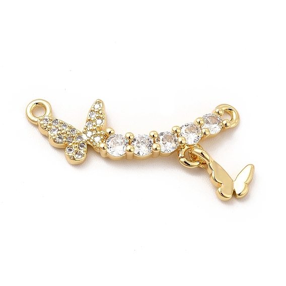 Экологически чистые реечное покрытие латунь микропаве кубический цирконий 2-петлевые подвески, без свинца и без кадмия, долговечный, очарование бабочки
