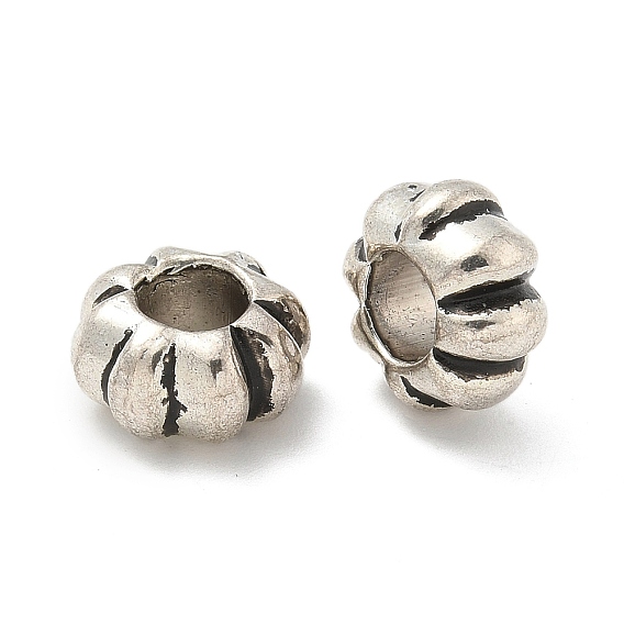 Европейские сплавочные бусины тибетского стиля , бусины с большим отверстием, Рифленые бусины, без кадмия и без свинца, тыква