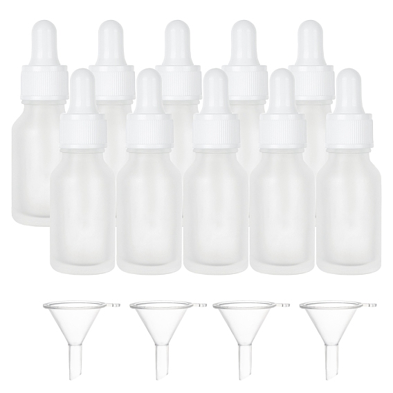 DIY Cosmetics Storage Containers Kits, with Frosted Glass Dropper Bottles and Plastic Funnel Hopper