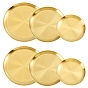 6 pièces 3 styles ronds 201 plateaux de rangement pour bagues en acier inoxydable, , Des boucles d'oreilles