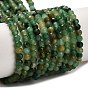 Природные африканские нефритовые бусы пряди, граненые, круглые