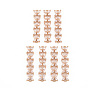 Rack Plating Brass Micro Pave Clear Cubic Zirconia Links Connectors, Long-Lasting Plated, Cadmium Free & Lead Free, Flower