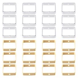 40шт 2 цвета латунная бусина рамка, квадратный