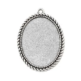 Сеттинги для кабошонов или кулона, сплав, тибетский стиль , без кадмия и без свинца, овальные, лоток : 40x30 мм, 51x37x2 мм, отверстие: 3 мм, около 100 шт / кг