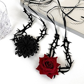 Ожерелья с подвесками из ткани на Хэллоуин, роза
