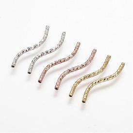 Rack Plating Brass Tube Beads, Cadmium Free & Lead Free, Long-Lasting Plated