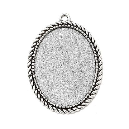 Сеттинги для кабошонов или кулона, сплав, тибетский стиль , без кадмия и без свинца, овальные, лоток : 40x30 мм, 51x37x2 мм, отверстие: 3 мм, около 100 шт / кг