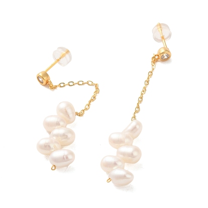 Boucles d'oreilles clous en argent sterling, avec perle naturelle, bijoux pour femmes