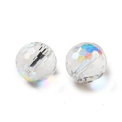 Glass Imitation Austrian Crystal Beads, Faceted(128 Facets), Round