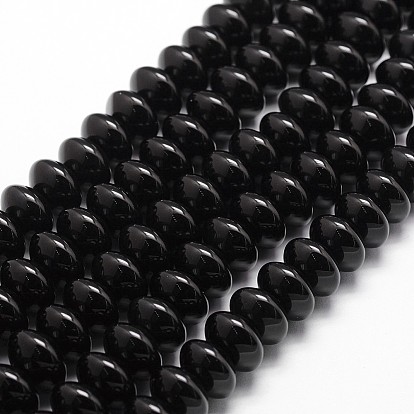 Бусины из натурального черного оникса, класс А, окрашенная и подогревом, рондель