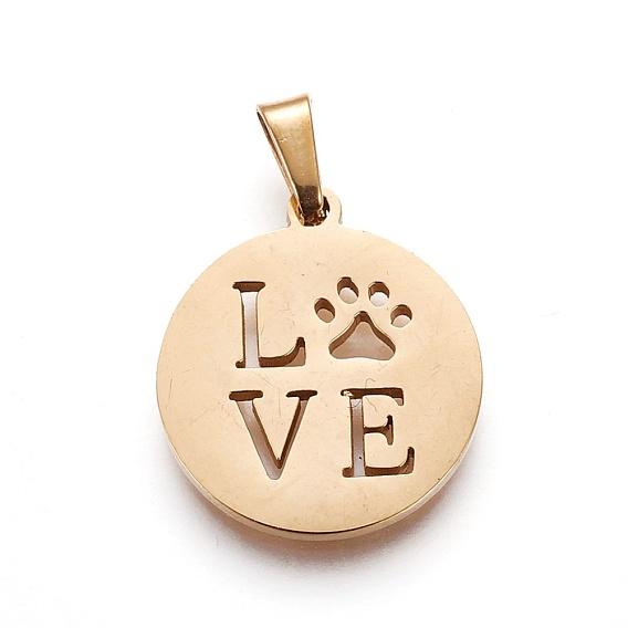 304 подвески из нержавеющей стали, плоские круглые с любовью