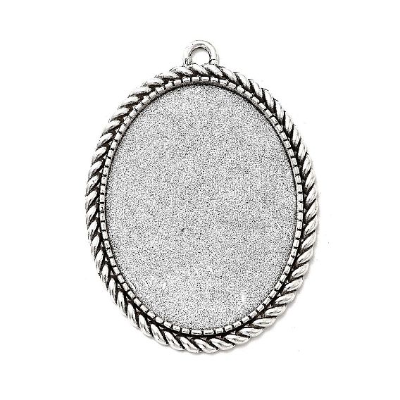 Сеттинги для кабошонов или кулона, сплав, тибетский стиль , без кадмия и без свинца, овальные, лоток : 40x30 мм, 51x37x2 мм, отверстие: 3 мм, около 100 шт / кг