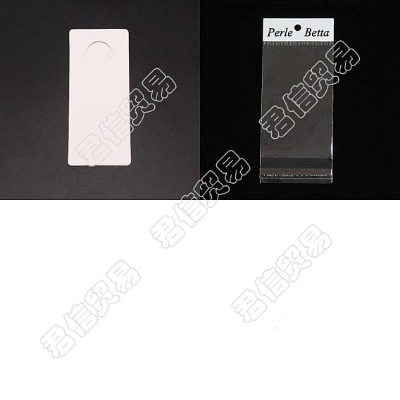 240Pcs 2 Style Rectangle Blank Paper Keyring Display Card, with Cellophane Bags