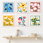Flower Pattern Punch Embroidery Beginner Kits, including Embroidery Cloth & Thread, Punch Needle Pen, Photo Frame, Instruction Sheet