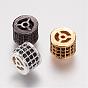 Brass Micro Pave Cubic Zirconia Beads, Column