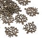 Zinc Tibetan Style Alloy Pendants, Tree of Life Charms, Cadmium Free & Lead Free, 32x26x1mm, Hole: 1mm