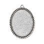 Сеттинги для кабошонов или кулона, сплав, тибетский стиль , без кадмия и без свинца, овальные, лоток : 40x30 мм, 51x37x2 мм, отверстие: 3 мм, около 100 шт / кг