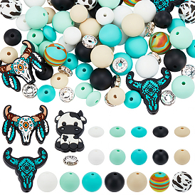 Наборы бисера, включая силиконовые фокусные бусины, пластиковые бусины из ПВХ и латунные бусины со стразами