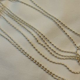925 Ovale Kugelketten aus Sterlingsilber, ungeschweißte