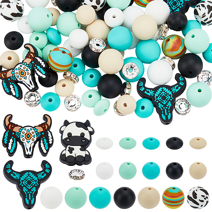 Наборы бисера, включая силиконовые фокусные бусины, пластиковые бусины из ПВХ и латунные бусины со стразами