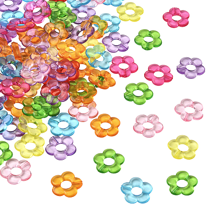 100шт. прозрачные акриловые бусины в рамке, цветок