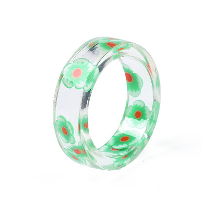 Transparent Resin Flower Finger Ring for Women