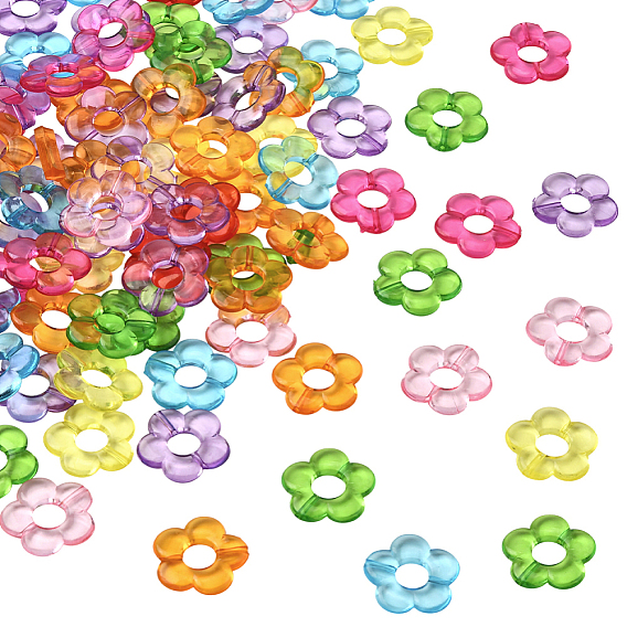 100шт. прозрачные акриловые бусины в рамке, цветок