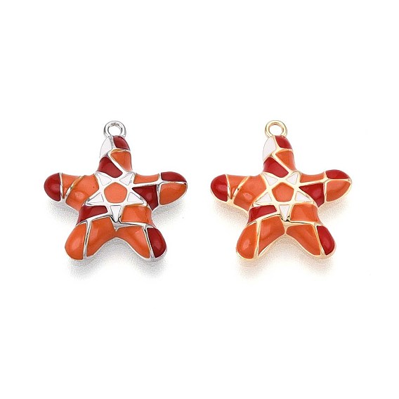 Латунь эмаль подвески, очарование морской звезды