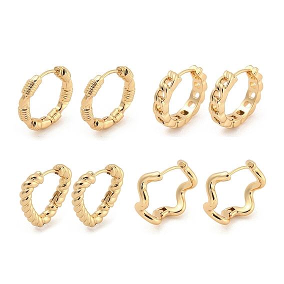 Серьга обруча сплава, со стальным штифтом, золотой свет