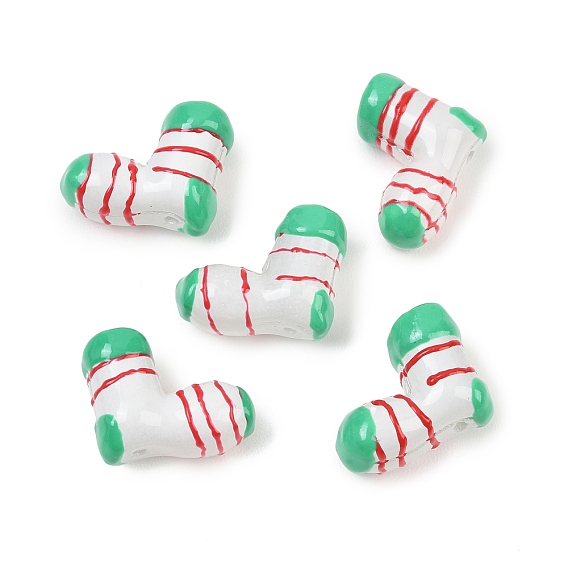 Окрашенные и нагретые стеклянные эмалевые бусины, Рождественский чулок