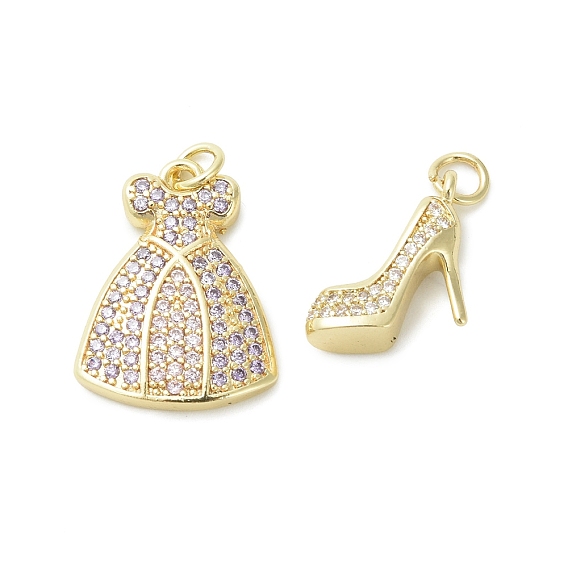 Латунные микро проложить кубического циркония подвески, реальный 18 k позолоченный, с целью перехода в кольце