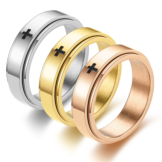 Крестообразный узор 304 вращающиеся кольца для пальцев из нержавеющей стали