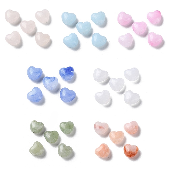 Непрозрачные акриловые бусины, сердце