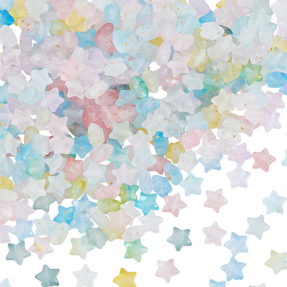 400 непрозрачные акриловые бусины, золотой фольгой