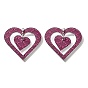 Печатные акриловые подвески, сердце, с платиновой петлей