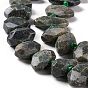 Natural Green Quartz Beads Strands, Faceted, Nuggets
